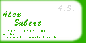 alex subert business card